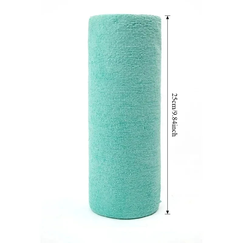 Reusable Microfiber Towel | Cleaning Wipe Household Kitchen Cloth Rolls | 1 Roll of 20 Sheets